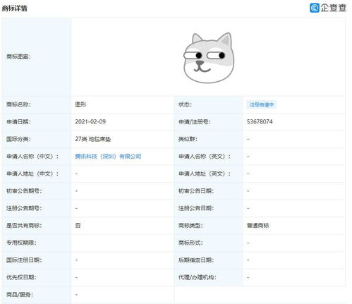 騰訊注冊狗頭商標